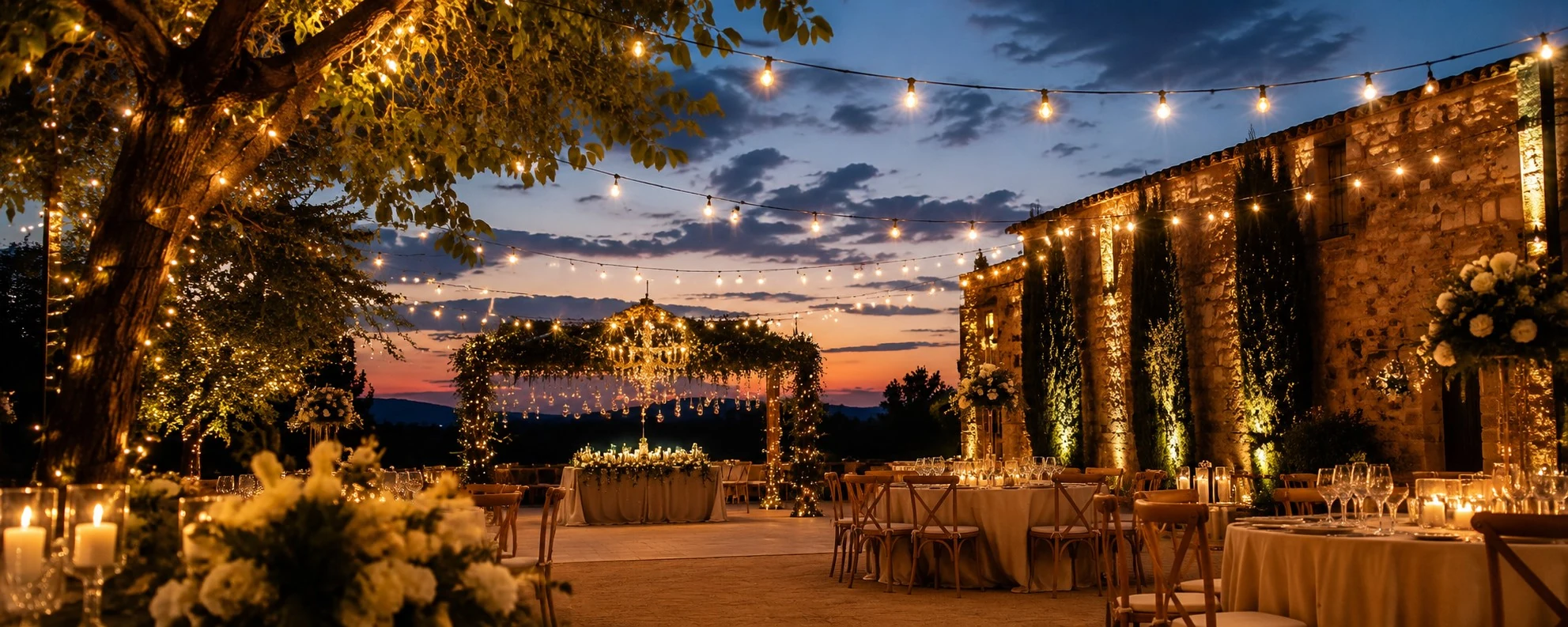 Iluminación decorativa para bodas