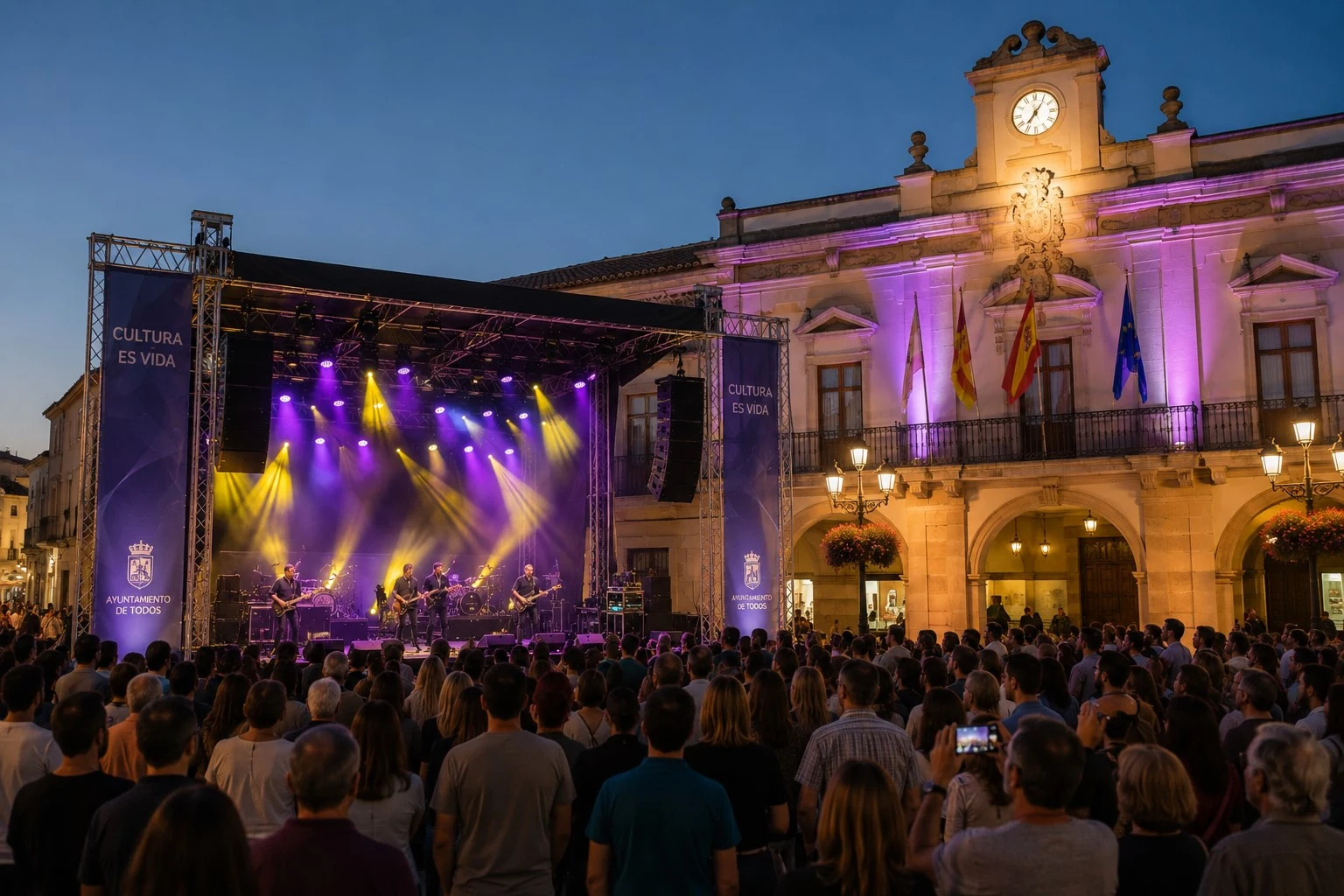 Sonorización e iluminación de un concierto municipal